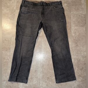 Duluth Trading Flex Ballroom Jeans Mens 46x32 Relaxed Fit Grey Denim Distressed